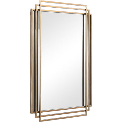 Amherst Brushed Mirror by Uttermost in gold. Made from iron, mdf, mirror in a transitional style.
