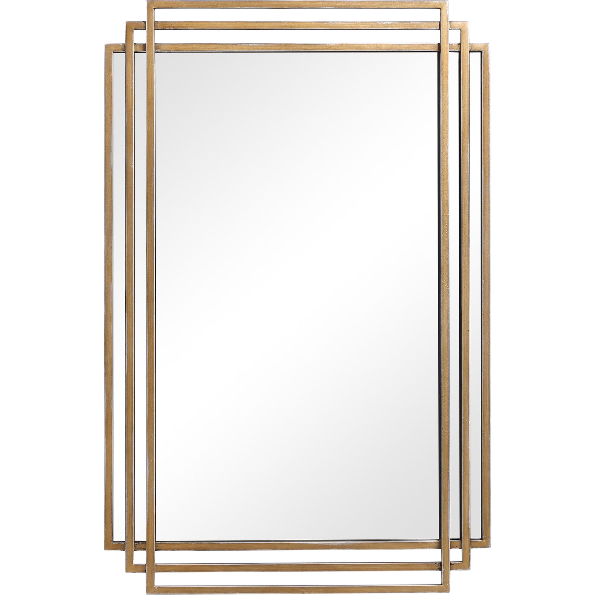 Amherst Brushed Mirror by Uttermost in gold. Made from iron, mdf, mirror in a transitional style.