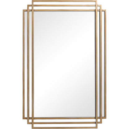 Amherst Brushed Mirror by Uttermost in gold. Made from iron, mdf, mirror in a transitional style.