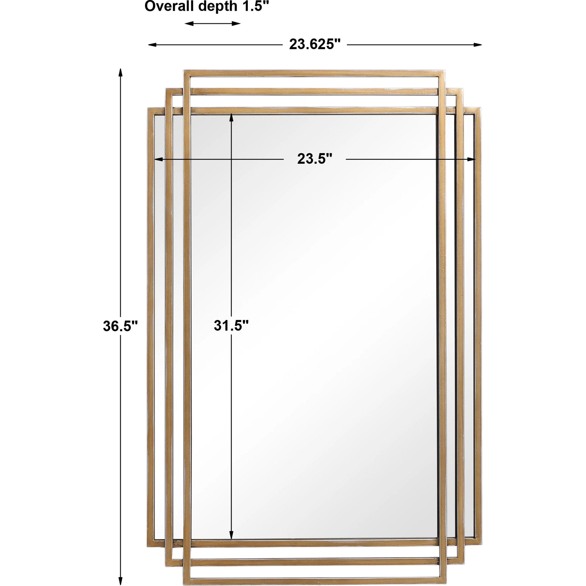 Amherst Brushed Mirror by Uttermost in gold. Made from iron, mdf, mirror in a transitional style.