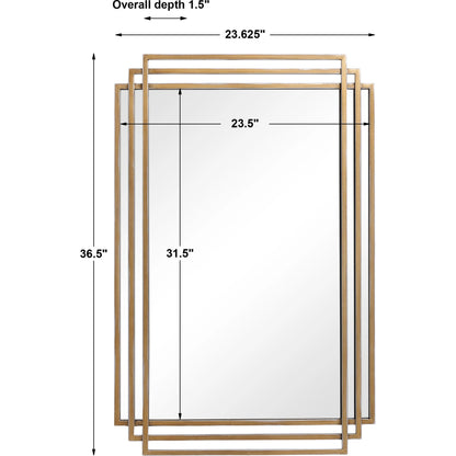 Amherst Brushed Mirror by Uttermost in gold. Made from iron, mdf, mirror in a transitional style.