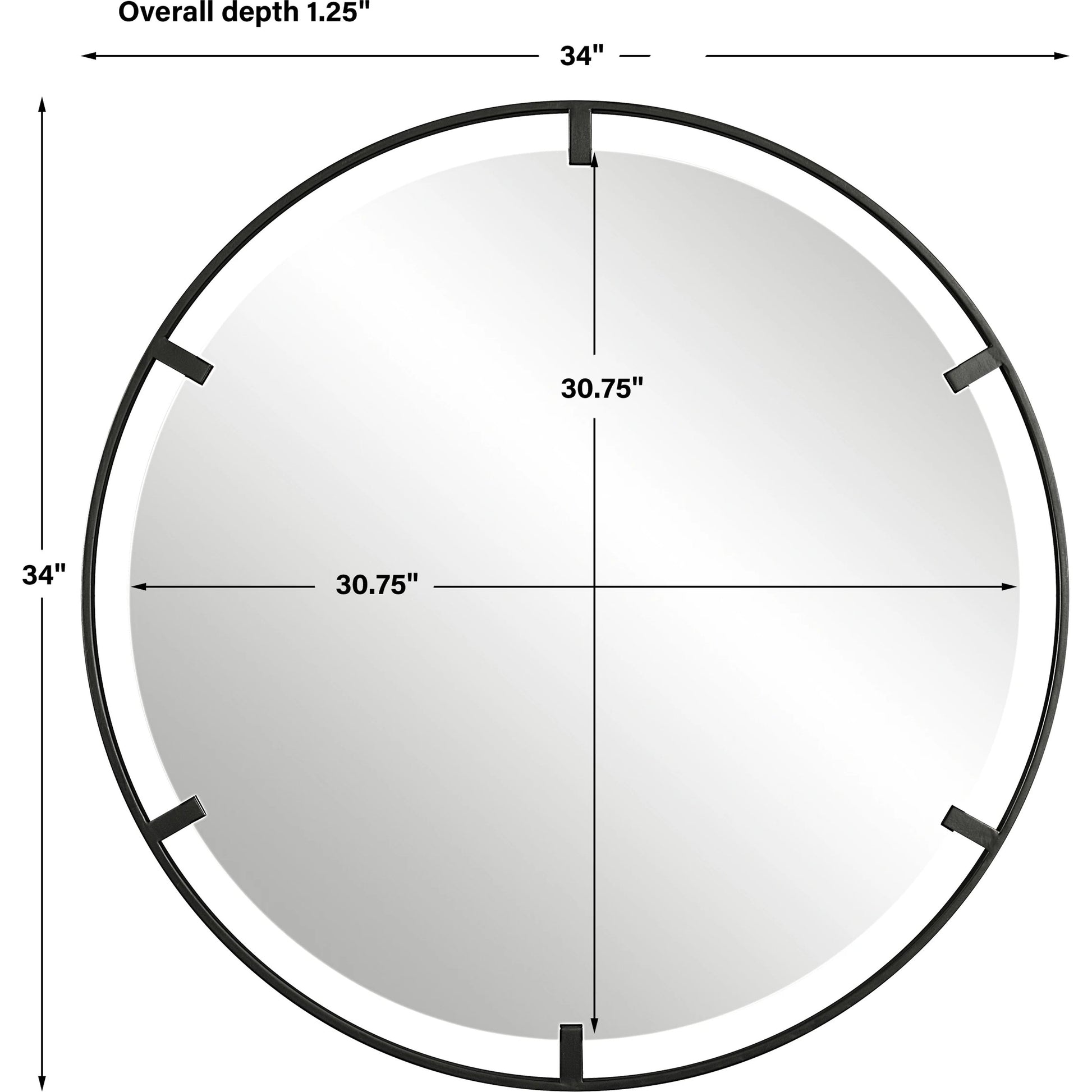 Cashel Mirror by Uttermost in satin black. Made from mdf, iron, mirror in a modern style.