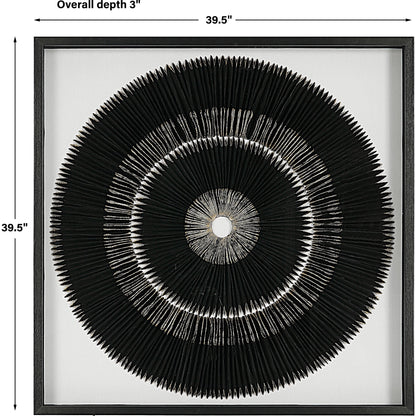Sandara and Shadow Box by Uttermost in black, gold. Made from pine, paper, glass, linen, velvet in a eclectic & global style.