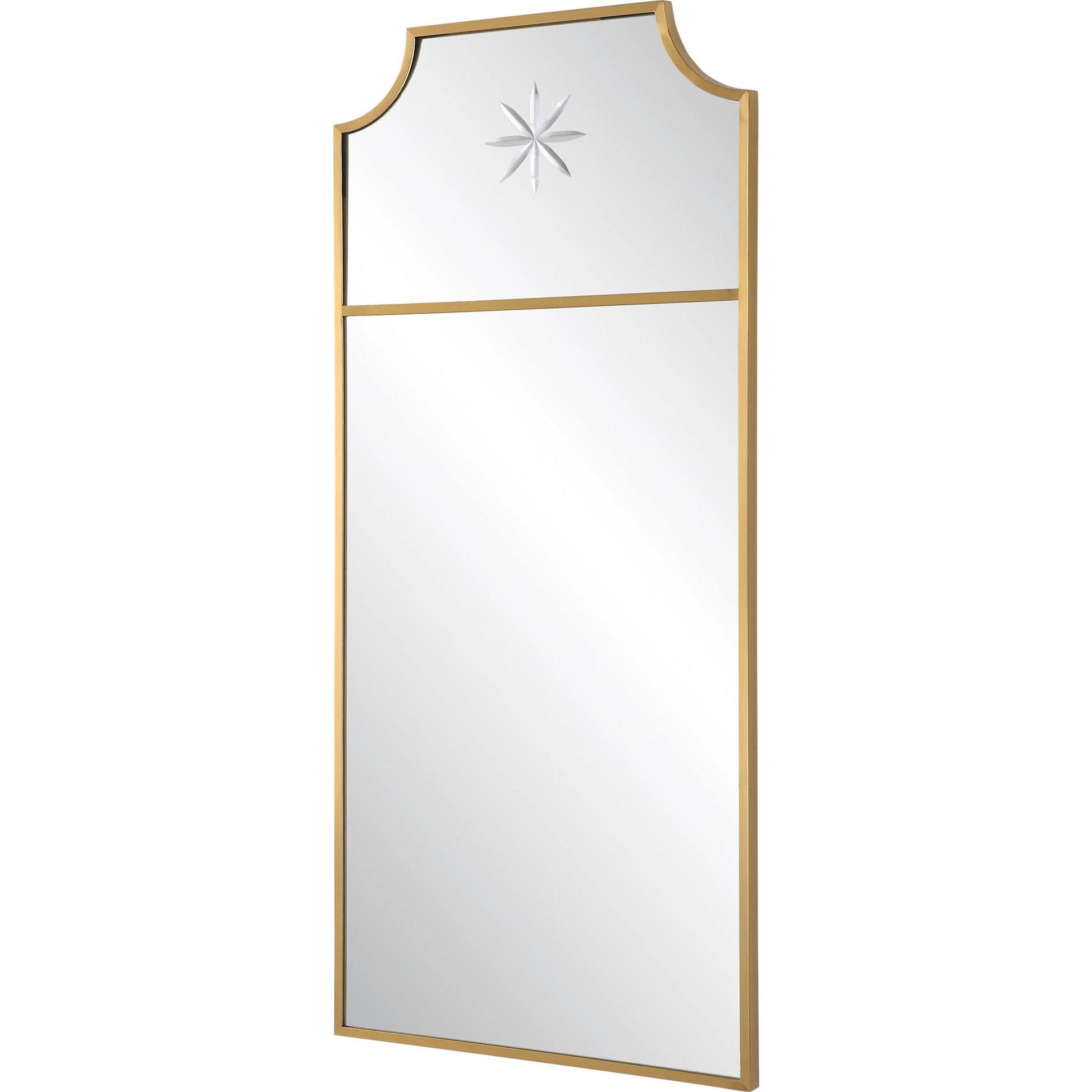 Caddington Mirror by Uttermost in brass. Made from stainless steel, glass, mdf in a transitional style.