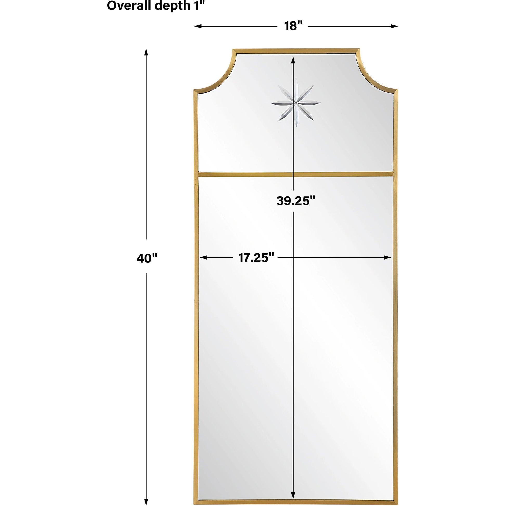 Caddington Mirror by Uttermost in brass. Made from stainless steel, glass, mdf in a transitional style.