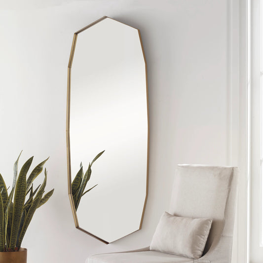 Vault Mirror by Uttermost in brass. Made from stainless steel, mdf, glass in a modern style.