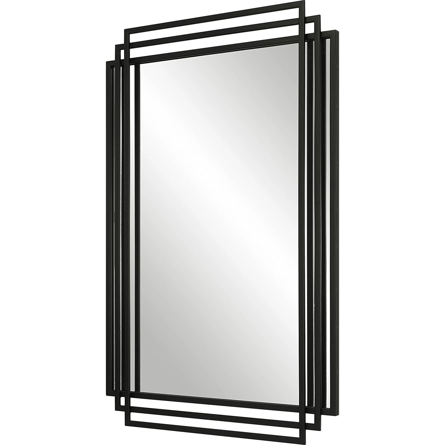 003 SI-1923564 | Additional Silo | Amherst Mirror by Uttermost in matte black. Made from mdf, iron, mirror in a modern style.