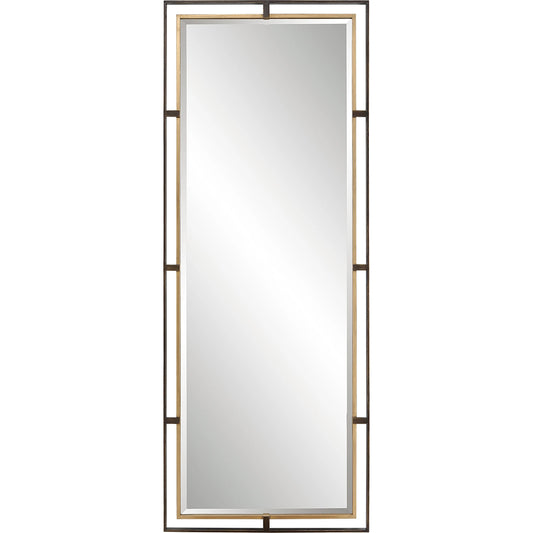 Carrizo Tall Mirror by Uttermost in bronze. Made from iron, glass, mdf in a transitional style.