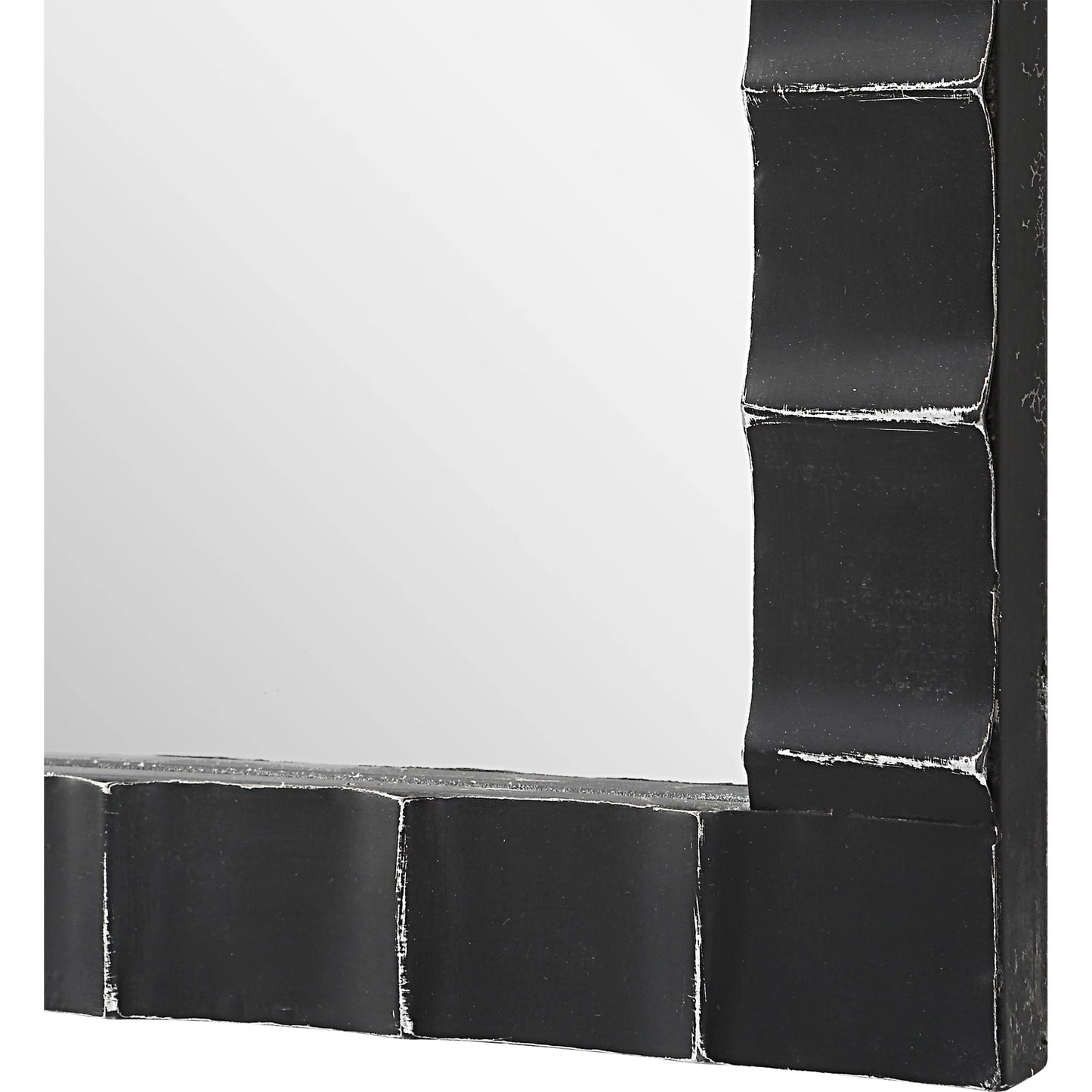 005 SI-1923575 | Closeup | Dandridge Industrial Mirror by Uttermost in silver. Made from mdf, iron, mirror in a modern style.