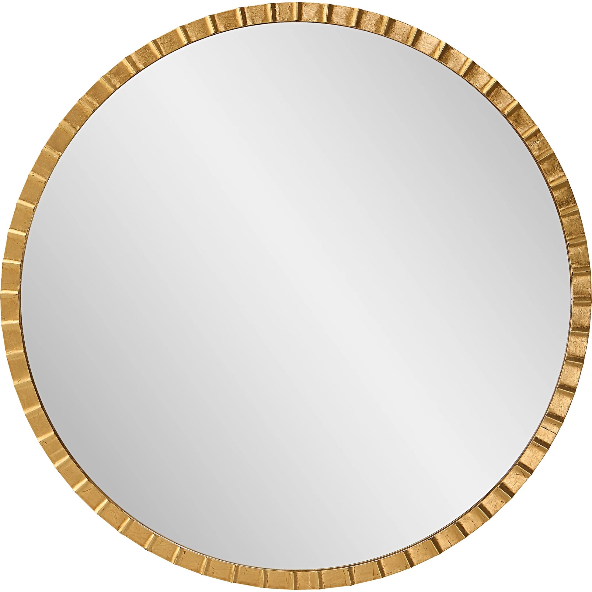 Dandridge Round Mirror by Uttermost in gold. Made from mdf, iron, mirror in a modern style.