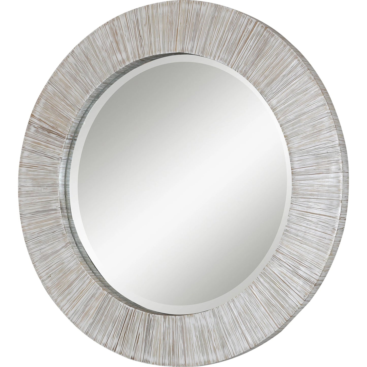 003 SI-1923579 | Additional Silo | Repose Mirror by Uttermost in whitewash. Made from bamboo, plywood in a modern style.