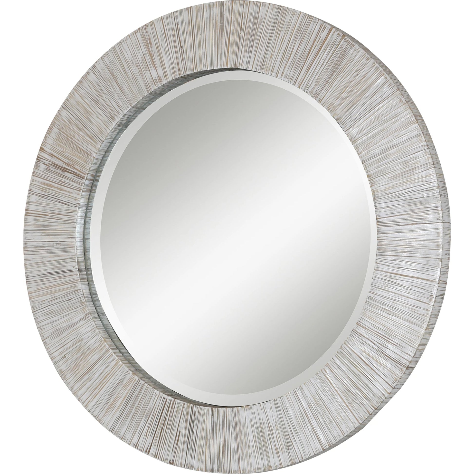 Repose Mirror by Uttermost in whitewash. Made from bamboo, plywood in a modern style.