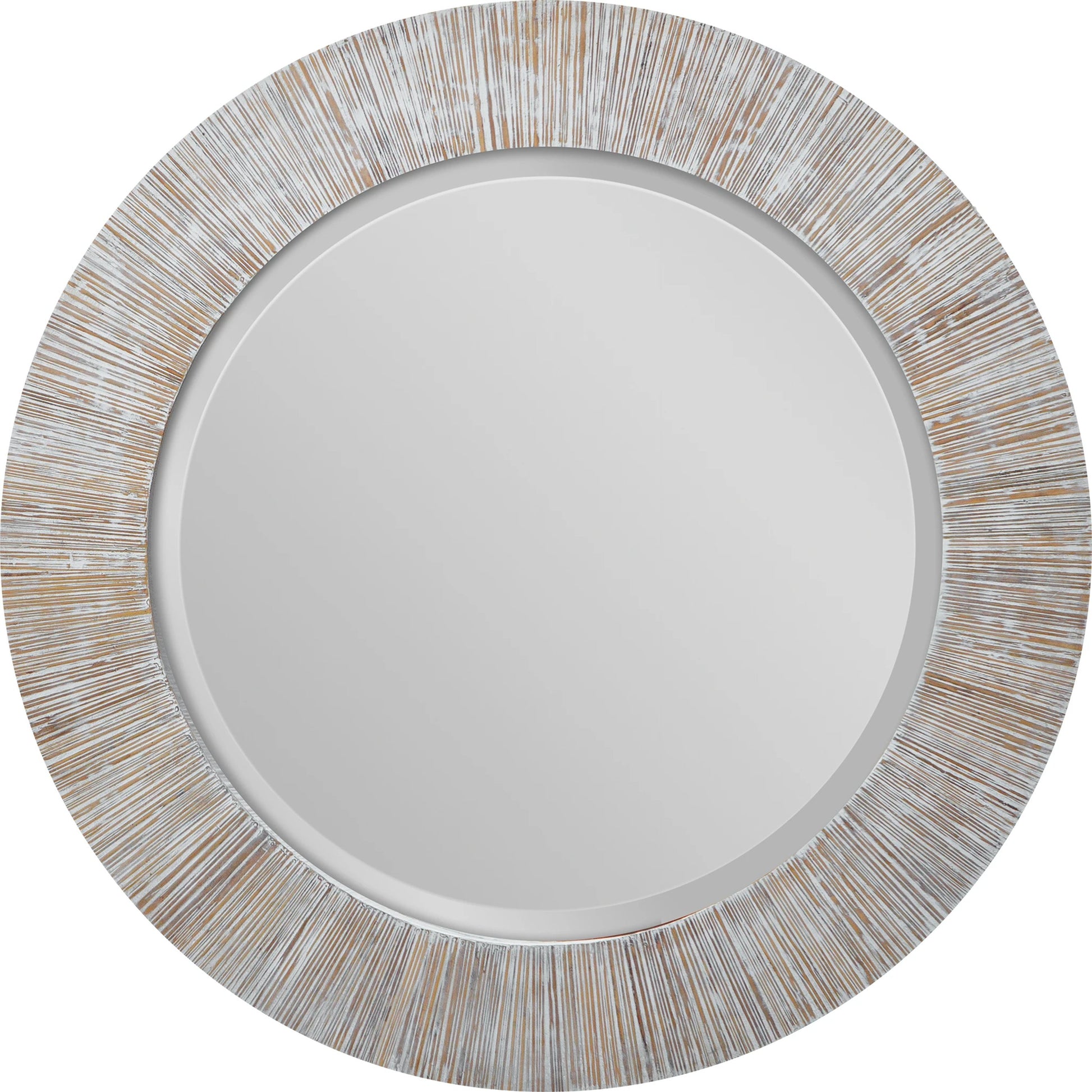 Repose Mirror by Uttermost in whitewash. Made from bamboo, plywood in a modern style.