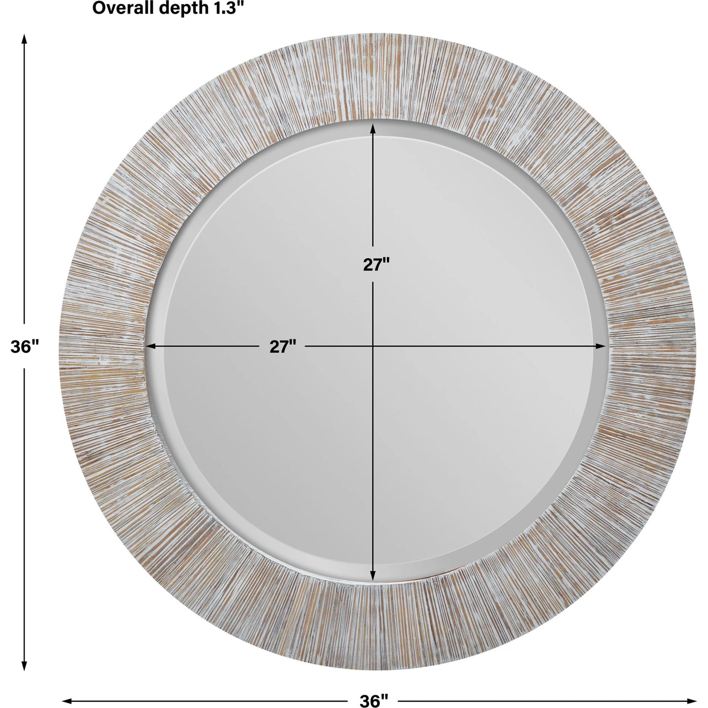 002 SI-1923579 | Additional Silo | Repose Mirror by Uttermost in whitewash. Made from bamboo, plywood in a modern style.