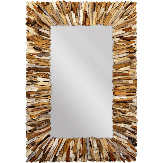 Branch Mirror by Uttermost in teak. Made from teak branch, mahogany, plywood in a modern style.