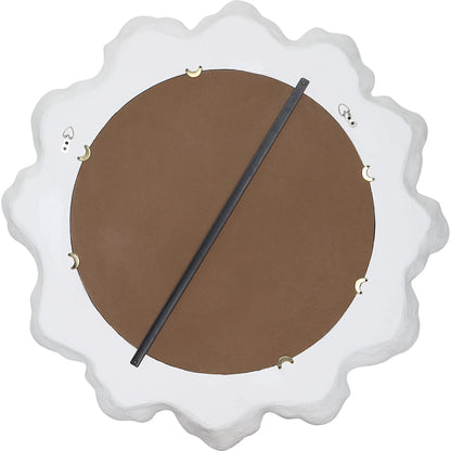 Sea Coral Round Mirror by Uttermost in white. Made from resin, glass, mdf in a coastal style.
