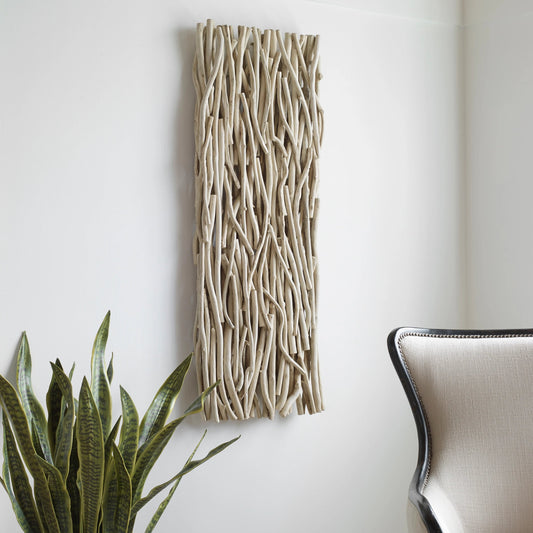 Gathered Bleached Wall Decor by Uttermost in teak. Made from teak branch in a modern style.