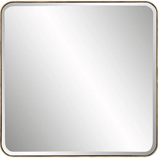 Hampshire Square Mirror by Uttermost in gold. Made from mirror, iron in a modern style.