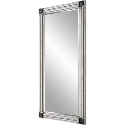 Manor Mirror by Uttermost in white-wash gray. Made from mdf, firwood, mirror, copper in a modern style.