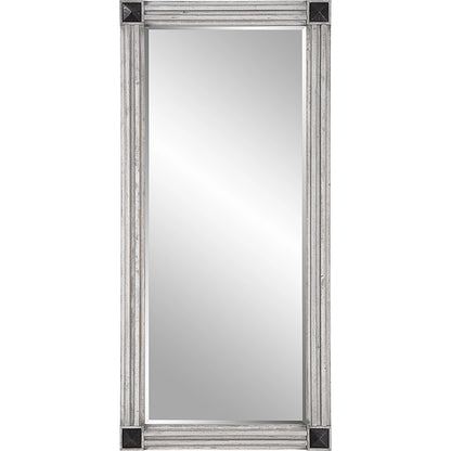 Manor Mirror by Uttermost in white-wash gray. Made from mdf, firwood, mirror, copper in a modern style.