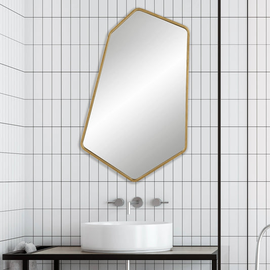 Linneah Mirror by Uttermost in gold. Made from mirror, iron, mdf in a modern style.