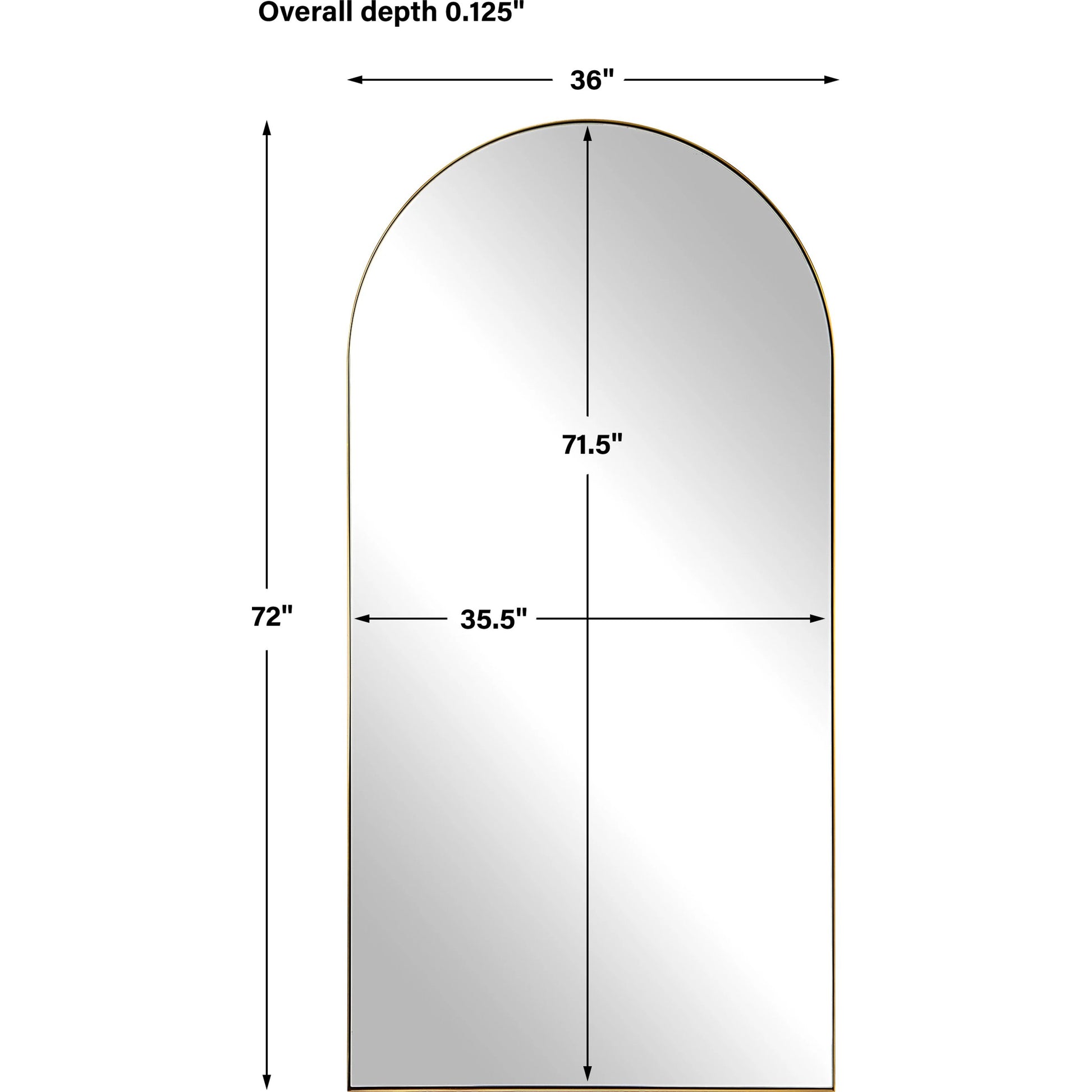 Crosley Antique Arch Mirror by Uttermost in brass. Made from stainless steel, mdf, glass in a modern style.