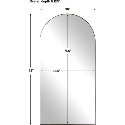 Crosley Antique Arch Mirror by Uttermost in brass. Made from stainless steel, mdf, glass in a modern style.