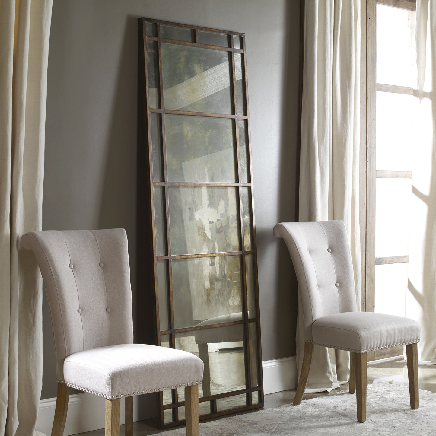 006 S-252058 | Lifestyle | Avidan Mirror by Uttermost in gold. Made from metal in a modern style.