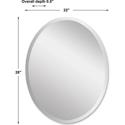 Frameless Vanity Oval Mirror by Uttermost. Made from glass in a modern style.