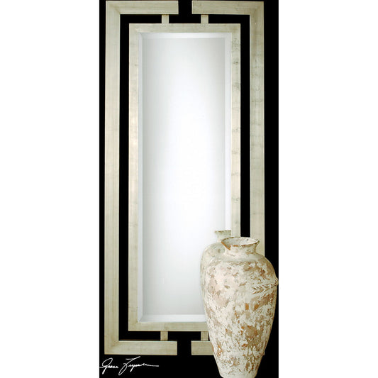 Jamal Mirror by Uttermost in silver. Made from wood in a modern style.