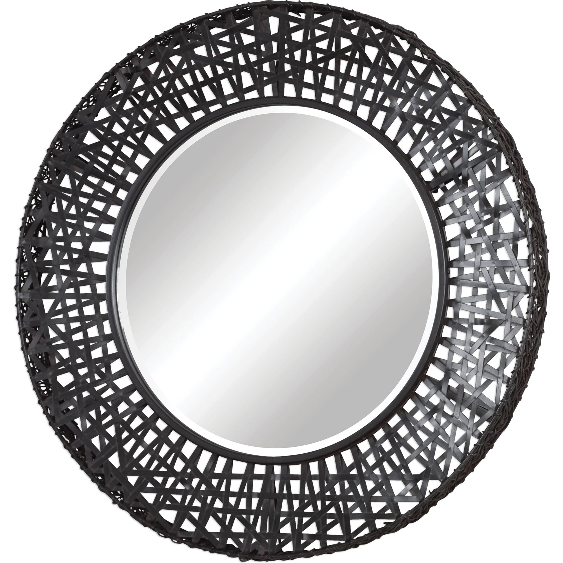 Alita Woven Metal Mirror by Uttermost in light. Made from glass, iron, mdf in a modern style.