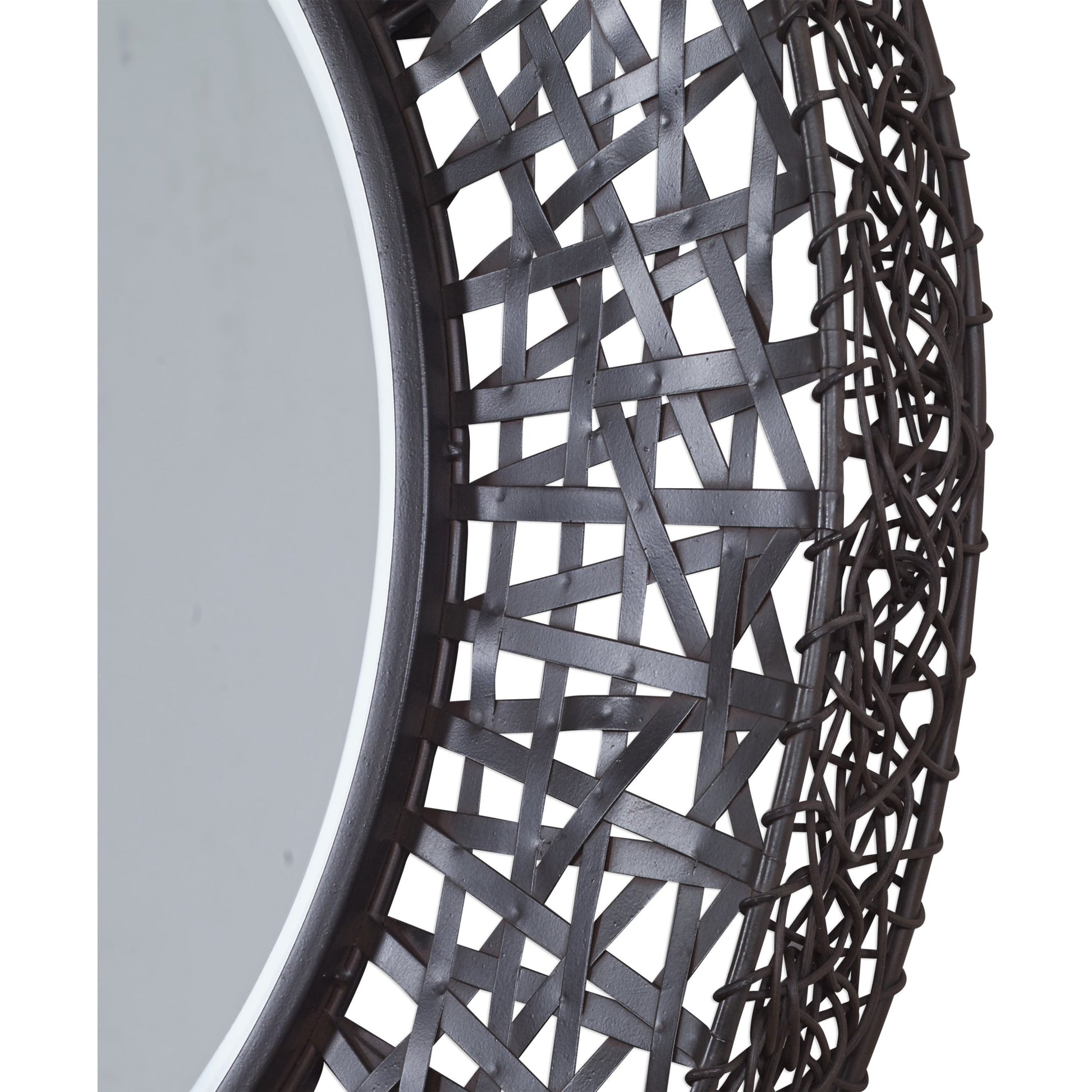 Alita Woven Metal Mirror by Uttermost in light. Made from glass, iron, mdf in a modern style.