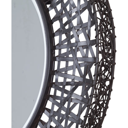 Alita Woven Metal Mirror by Uttermost in light. Made from glass, iron, mdf in a modern style.