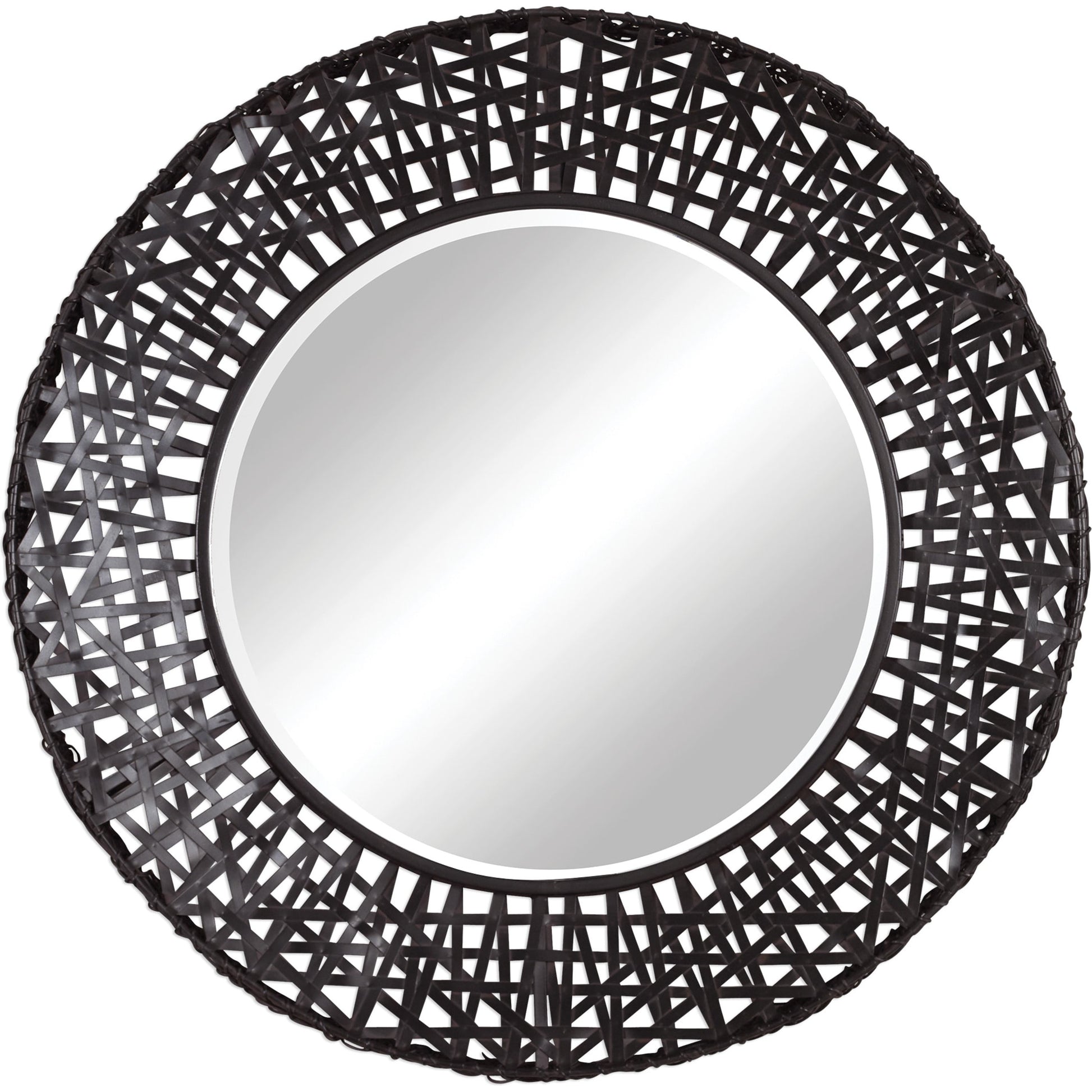 Alita Woven Metal Mirror by Uttermost in light. Made from glass, iron, mdf in a modern style.