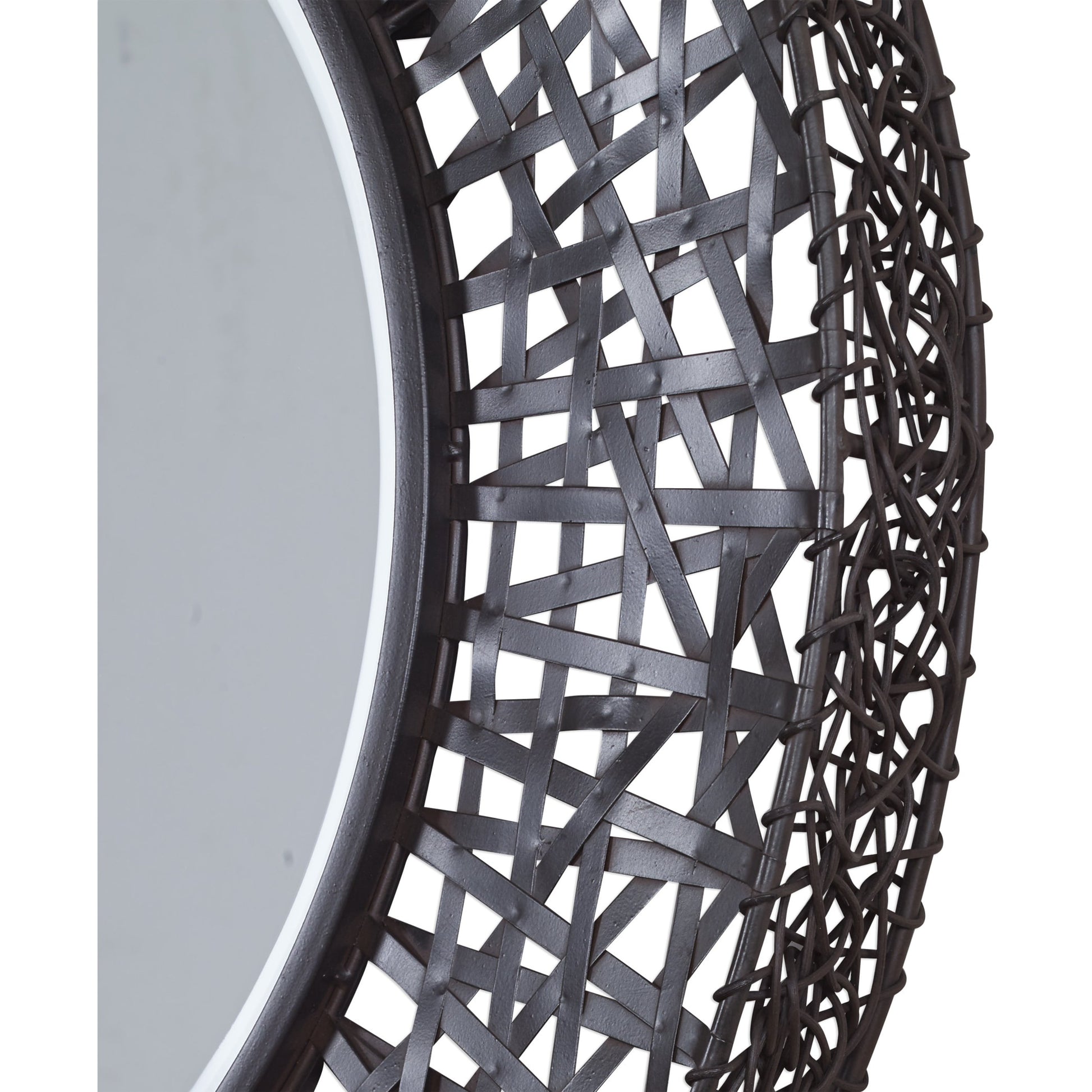 Alita Woven Metal Mirror by Uttermost in light. Made from glass, iron, mdf in a modern style.