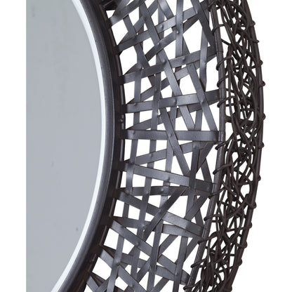 Alita Woven Metal Mirror by Uttermost in light. Made from glass, iron, mdf in a modern style.