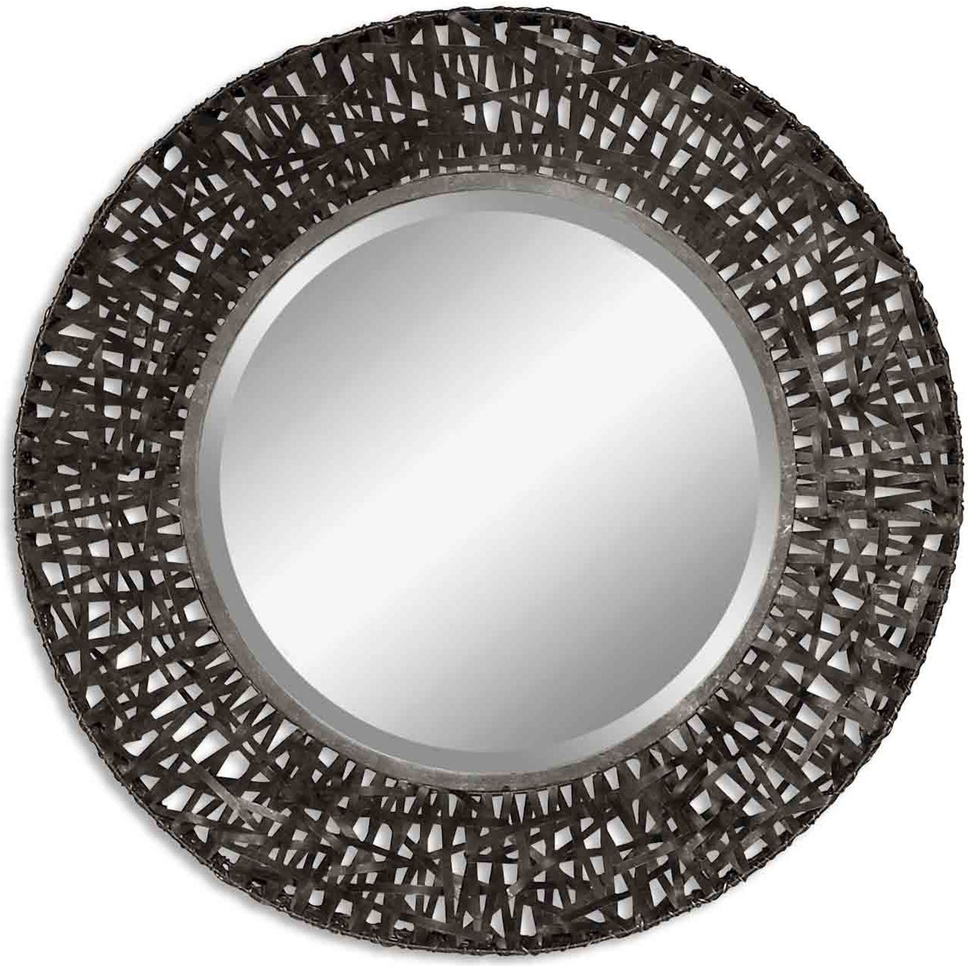 Alita Woven Metal Mirror by Uttermost in light. Made from glass, iron, mdf in a modern style.