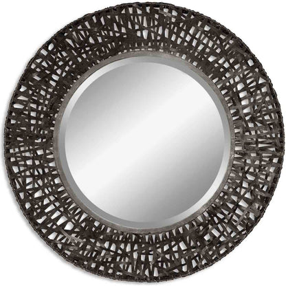 Alita Woven Metal Mirror by Uttermost in light. Made from glass, iron, mdf in a modern style.