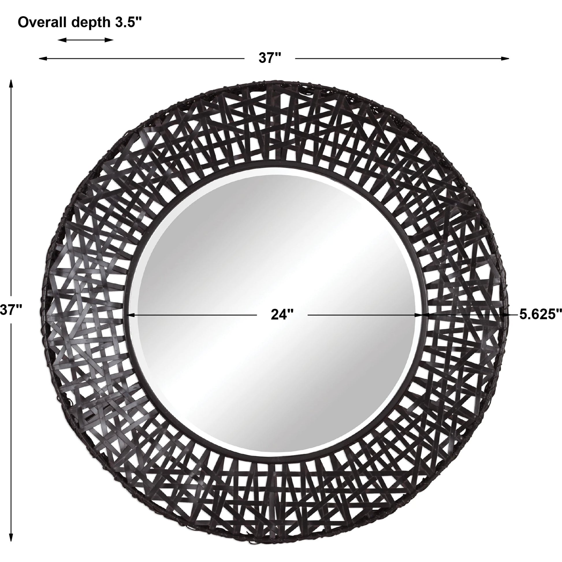 Alita Woven Metal Mirror by Uttermost in light. Made from glass, iron, mdf in a modern style.