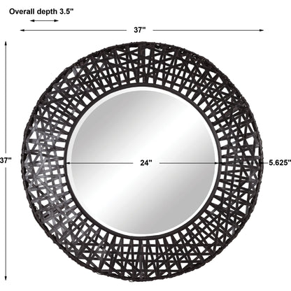 Alita Woven Metal Mirror by Uttermost in light. Made from glass, iron, mdf in a modern style.