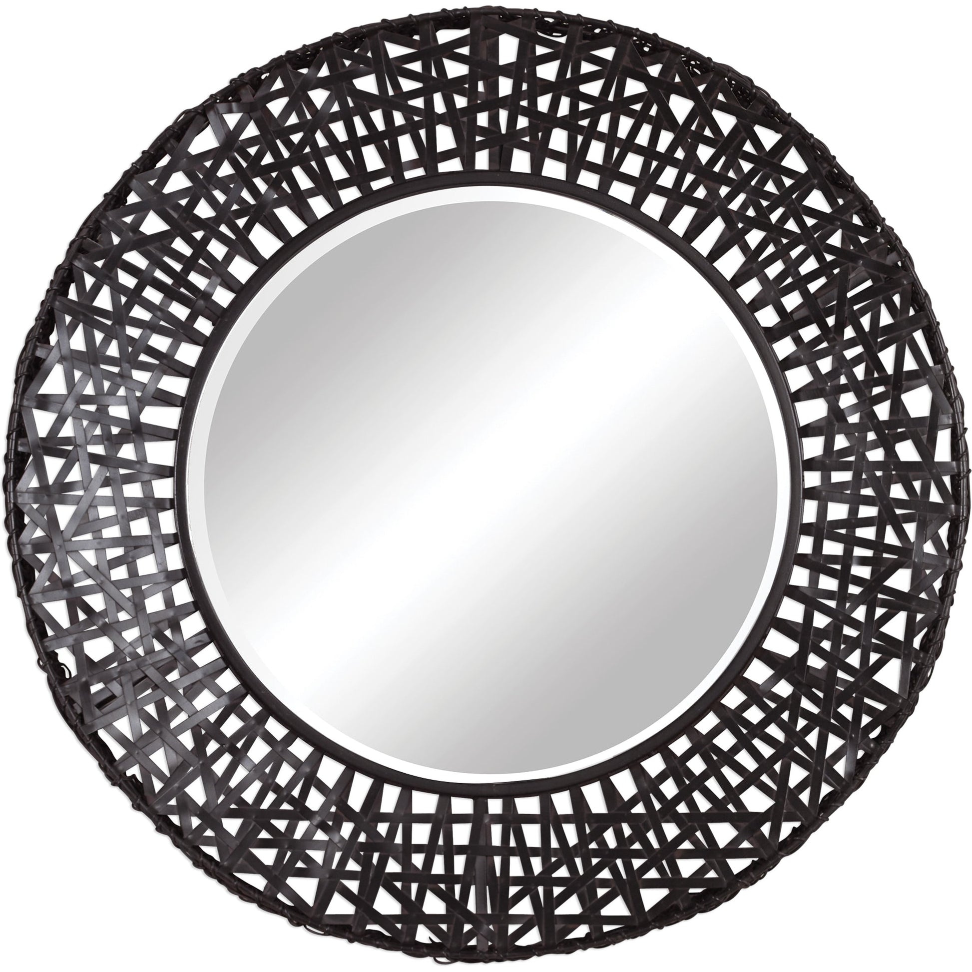 Alita Woven Metal Mirror by Uttermost in light. Made from glass, iron, mdf in a modern style.