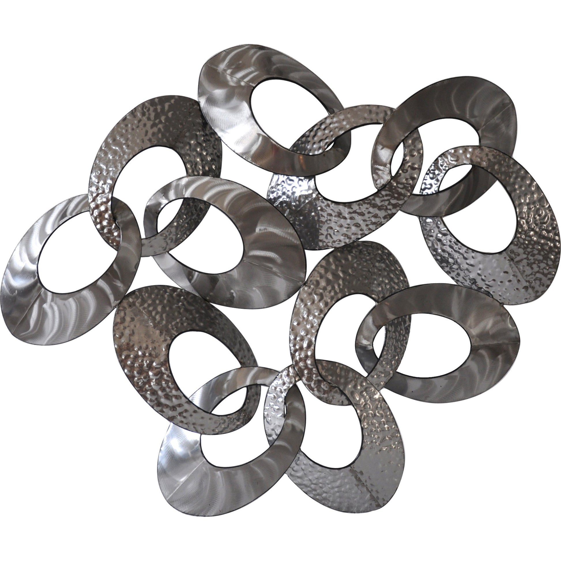 Looped Metal Wall Decor by Moe's Home Collection in silver. Made from stainless steel in a modern style.