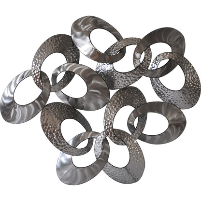 Looped Metal Wall Decor by Moe's Home Collection in silver. Made from stainless steel in a modern style.