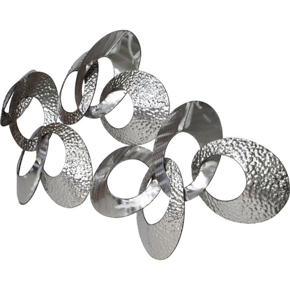 Looped Metal Wall Decor by Moe's Home Collection in silver. Made from stainless steel in a modern style.