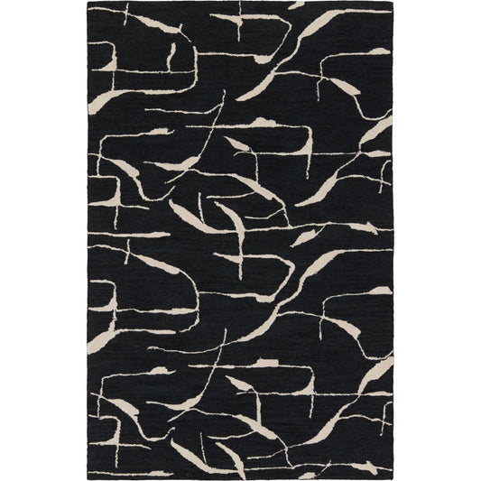 Mallino by Nikki Chu MNK01 Rug by Jaipur Living in black, white. Made from 100% wool in a unique style.