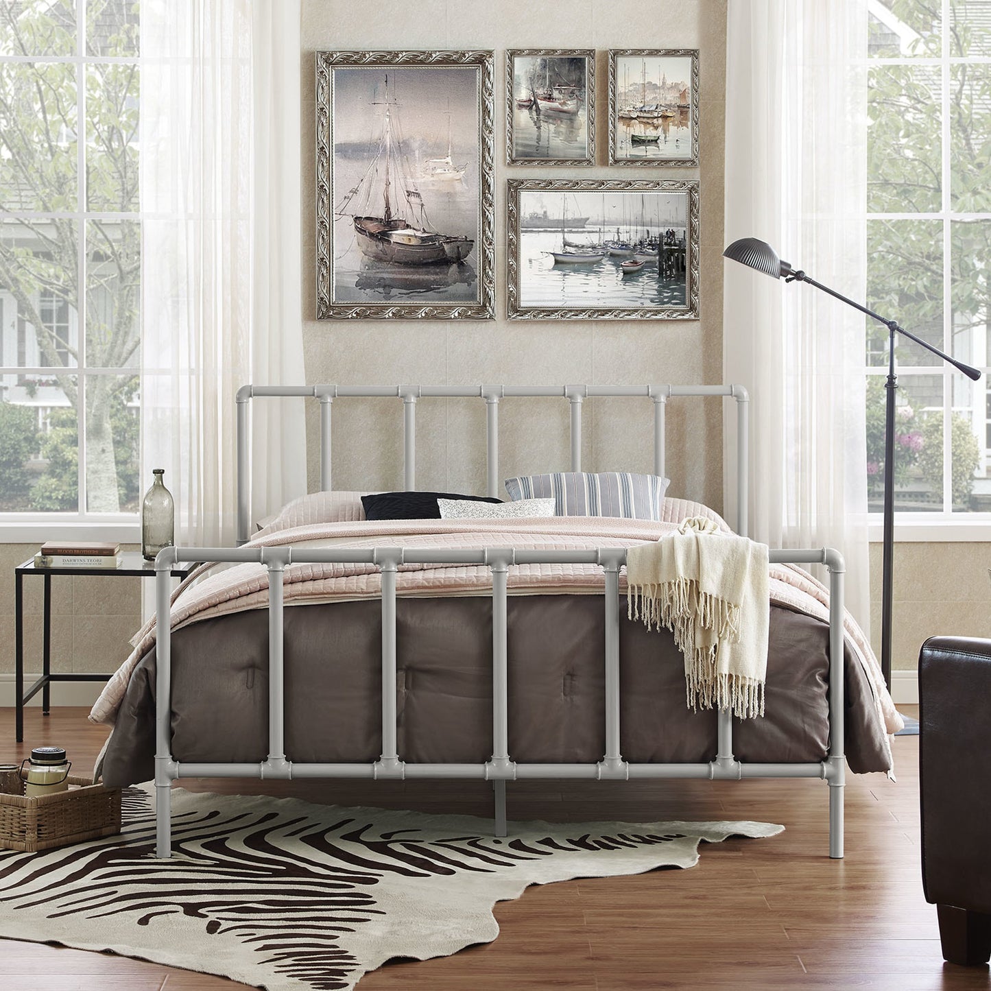 022 S-292394 | Lifestyle | Penelope Bed by Evans & Londeen. Made from powder coated steel frame in a rustic style.
