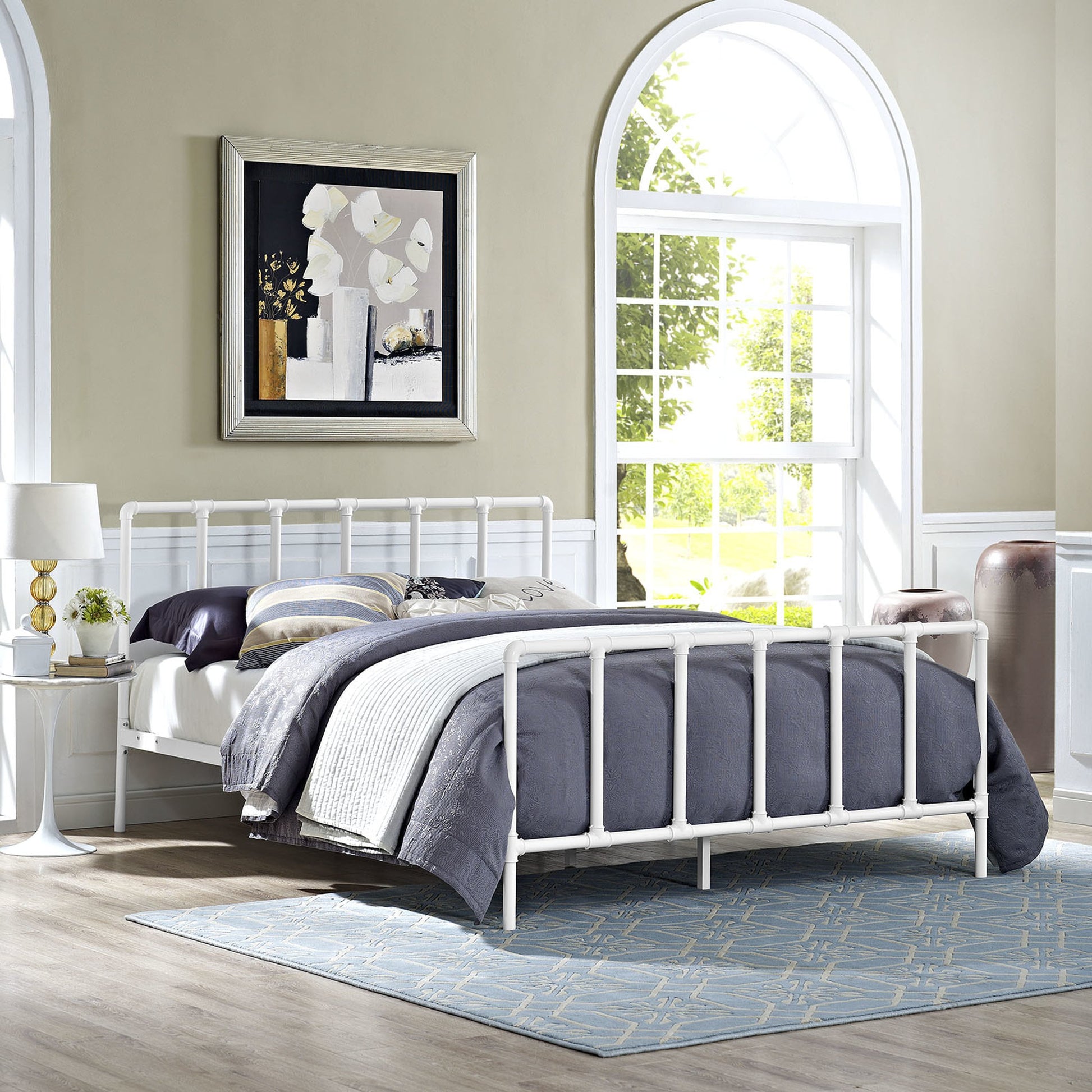 Penelope Bed by Evans & Londeen. Made from powder coated steel frame in a rustic style.
