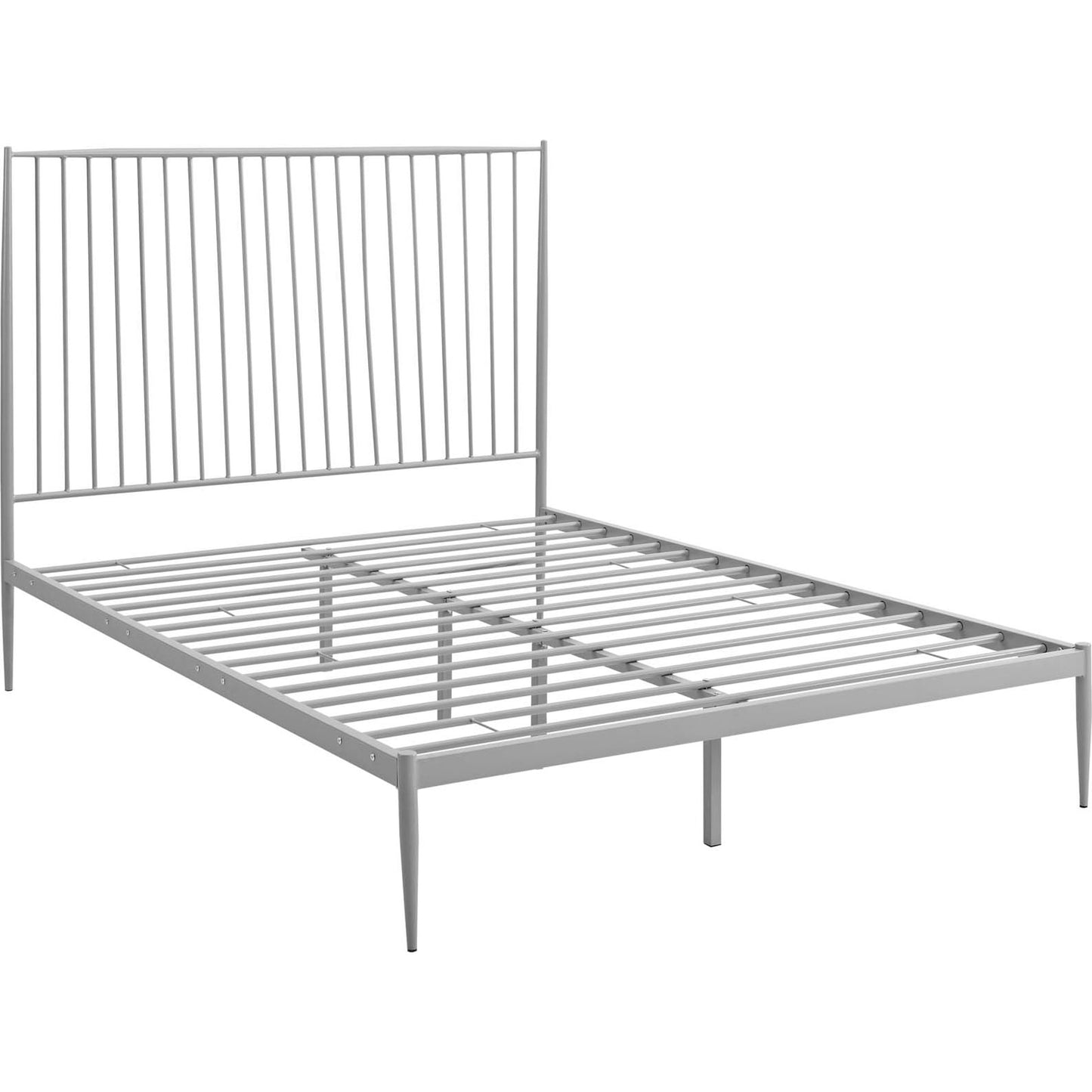 007 S-294677 | Additional Silo | Elizabeth Platform Bed by Evans & Londeen in gray. Made from weight capacity: 1323 lbs, box spring required, powder coated steel frame, headboard, foot board, inner size 1524*2032mm, outer size 1531 *2172mm, 8pcs pp foot pl