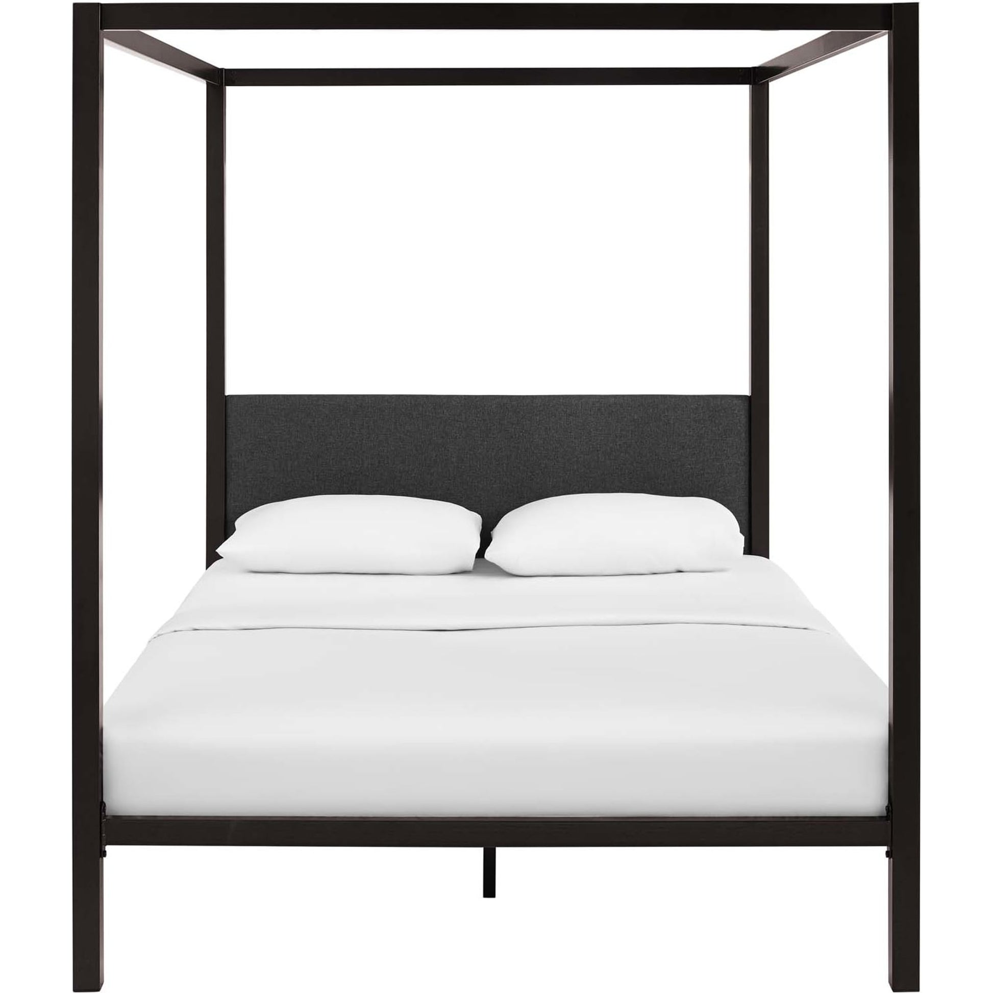 Hopedale Canopy Bed Frame by Evans & Londeen. Made from powder coated steel frame, inner size 60*81in(width is outer size ), bed weight capacity:1323 lbs in a modern style.