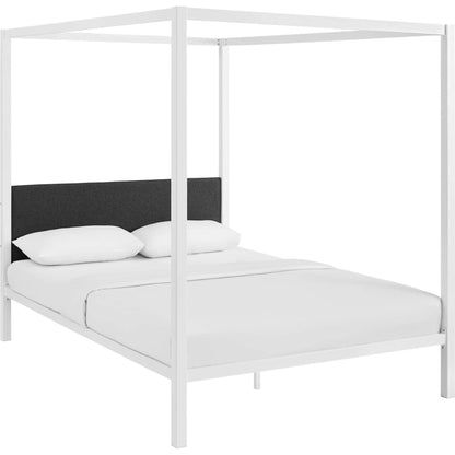 Hopedale Canopy Bed Frame by Evans & Londeen. Made from powder coated steel frame, inner size 60*81in(width is outer size ), bed weight capacity:1323 lbs in a modern style.